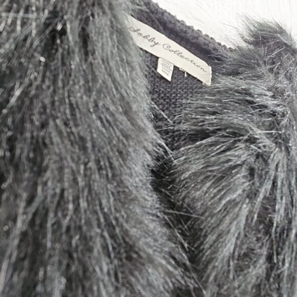 Sebby Collection Women's Medium M Black Faux Fur Sweater Vest EUC RN# 131159 - Picture 7 of 16